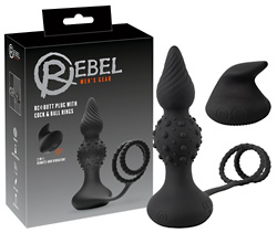 RC Butt Plug with Cock & Ball Rings