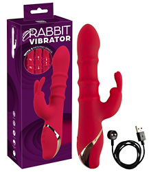Rabbit Vibrator with 3 Moving Rings